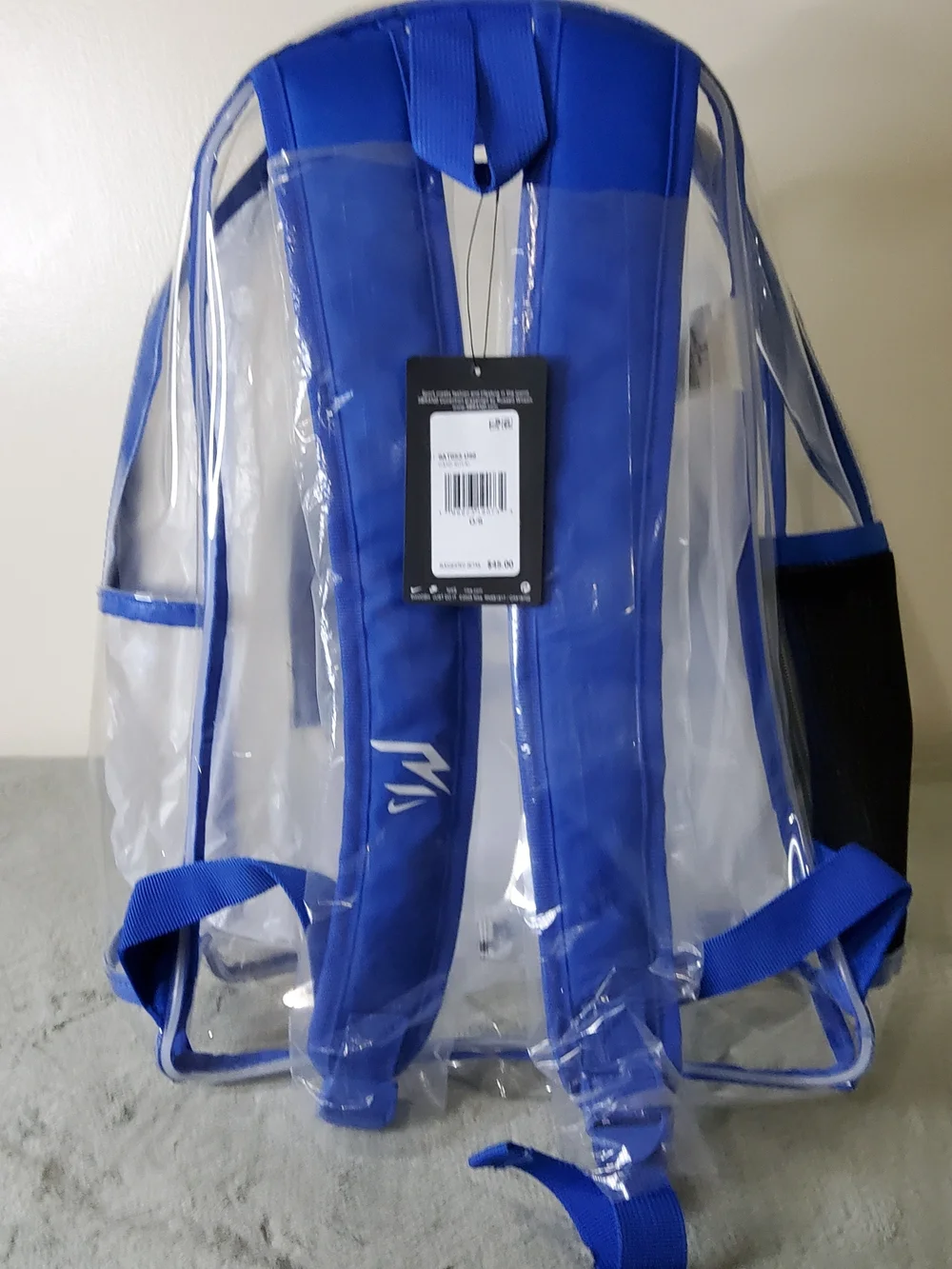 * Nike 3BRAND by Russell Wilson Clear School Collegiate Travel Backpack Blue